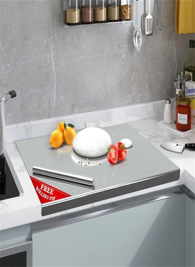 KIMEE Large Countertop Stainless Steel Chopping Board for Kitchen,Fruit and Vegetable Cutting & Chopping Board (Pack of 1) - Image 1